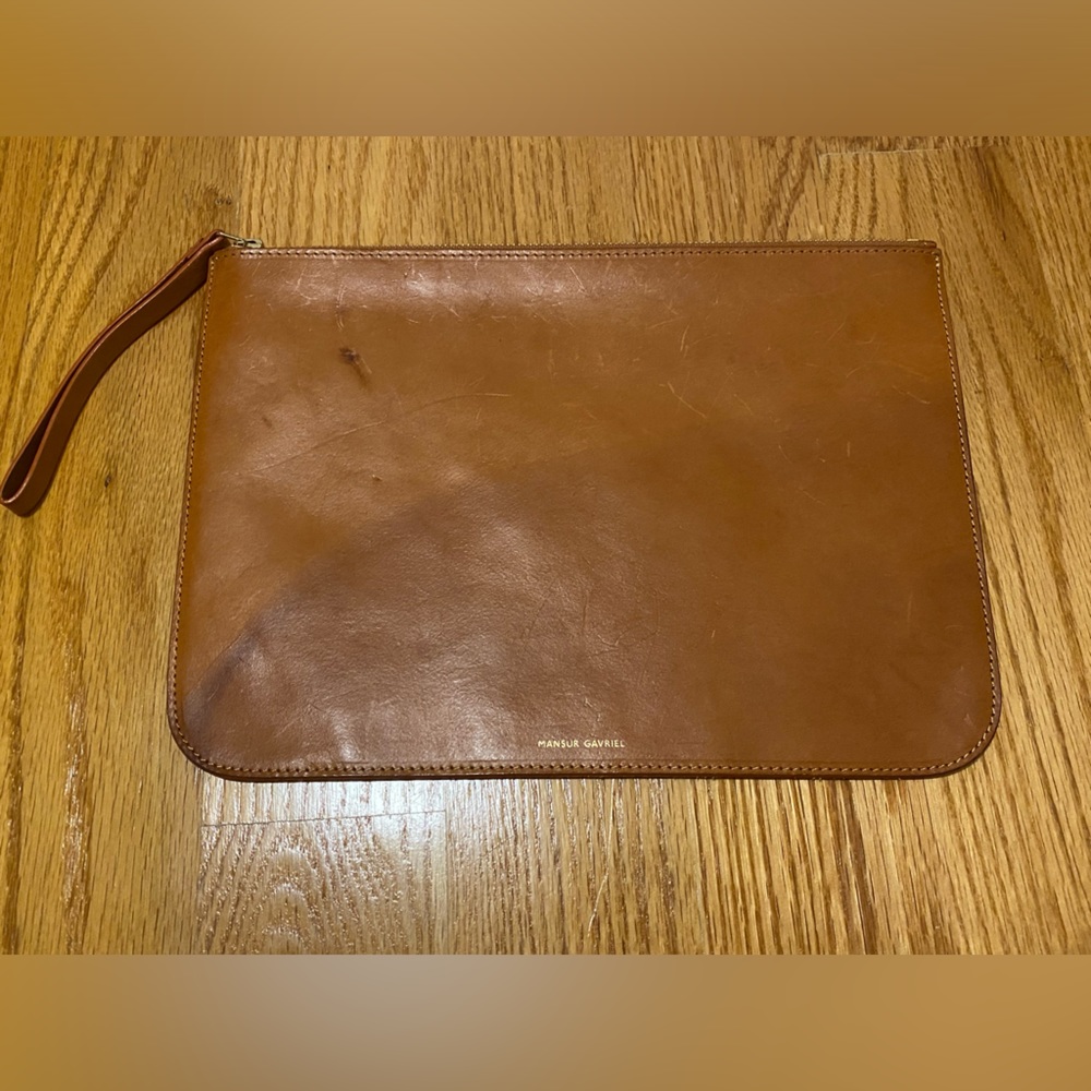 MANSUR GAVRIEL clutch in tan